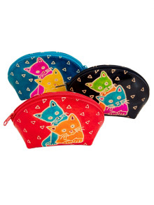 Косметичка (кожа) набор из 3-х "Кошки"  0244/20 Косметичка (кожа) набор из 3-х "Кошки"  0244/20