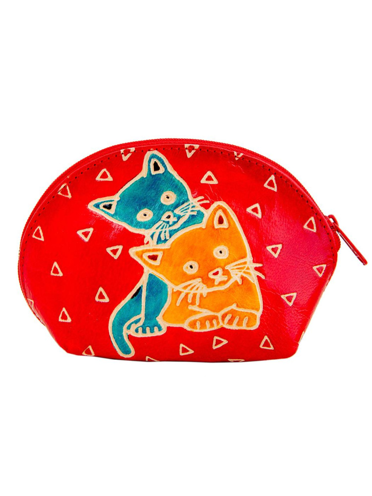 Косметичка (кожа) набор из 3-х "Кошки"  0244/20