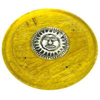 Подставка под благовония круглая Солнце 12см, дерево, металл