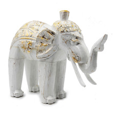 Сувенир из дерева  Слон 15см Албезия Антик White-Gold
