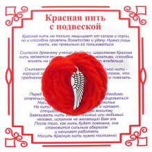 AN3 Красная нить на Защиту высших сил (Крыло),цвет сереб, металл, шерсть