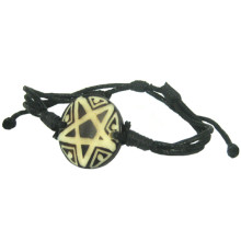 355-09 Браслет d24мм, кость, текстиль