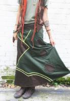 Длинная юбка коричнево-зеленый цвет