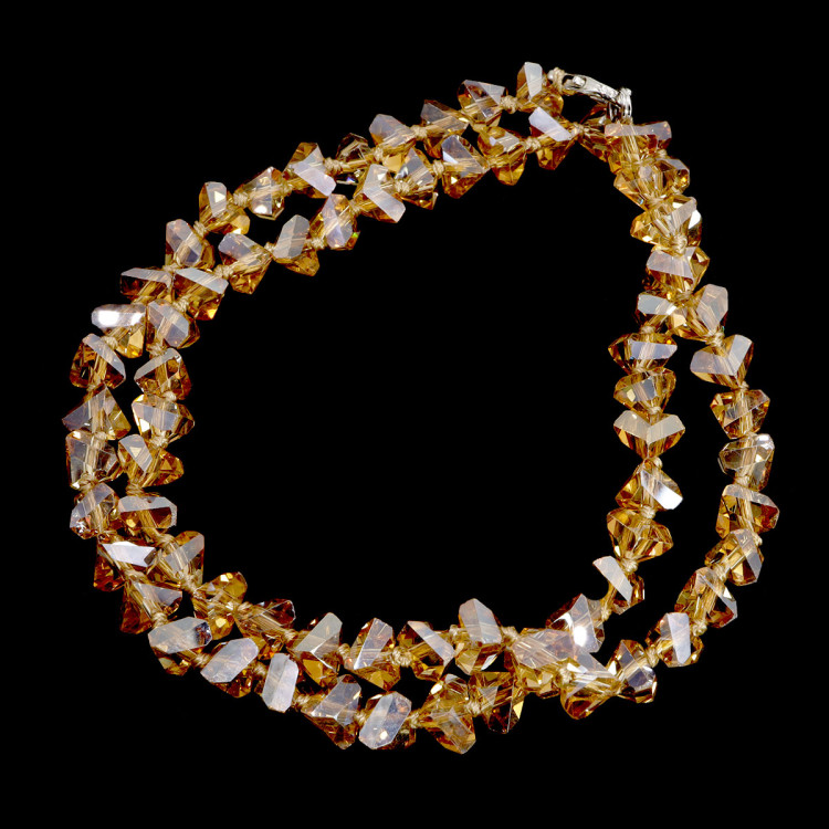 Бусы Алмазная крошка с огранкой 8мм-50см Цитриновые