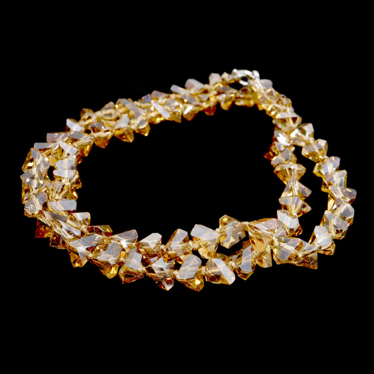 Бусы Алмазная крошка с огранкой 8мм-50см Цитриновые