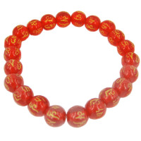 Браслет с мантрой Ом мани падме хум, 10 мм, пластик