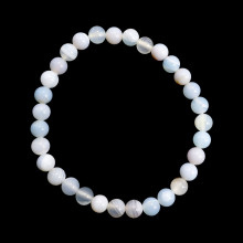 Браслет каменный Голубой агат - карьерный рост налаживание связей удачные сделки 6мм