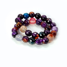 Браслет из камня Фиолетовый агат с огранкой привлечение счастья и исполнения желаний