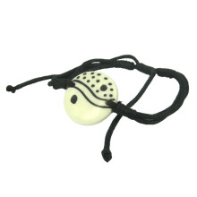 355-10 Браслет d24мм, кость, текстиль