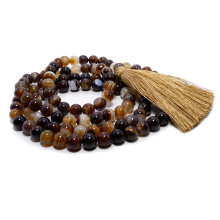 Четки Коричневый агат - мощная защита открывает денежный канал 108бус 8mm
