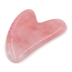 Скребок из камня Высокое качество Розовый кварц для лица и массажа Гуаша