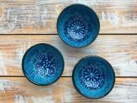 Набор керамических соусниц (3 шт) (голубые)