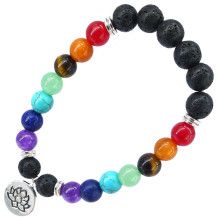 BX Браслет с подвеской на Гармонию (Лотос) камень,8мм