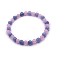 Браслет из камня Розовый кварц и Аквамарин 6мм помогут разбудить остывшие чувства