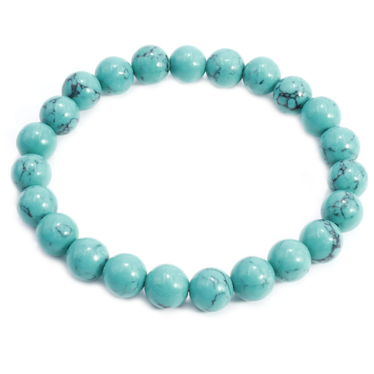 Браслет каменный Бирюза - защита, процветание и достаток в семье 8мм