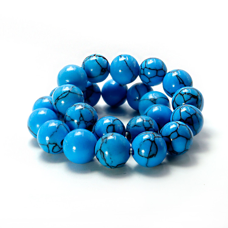 Браслет каменный Бирюза - защита, процветание и достаток в семье 8мм