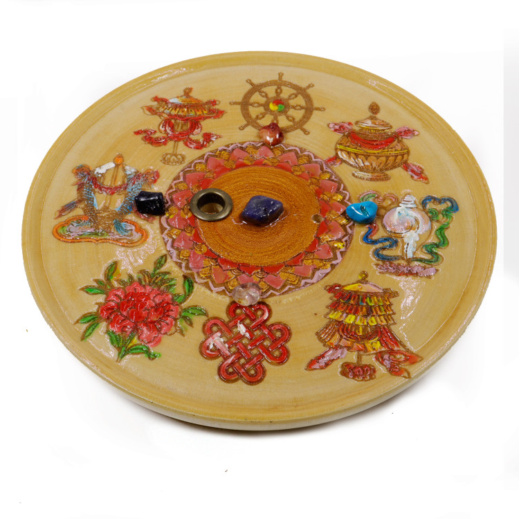 Подставка  под благовония 8 символов Будизма - исполлнят самые заветные желания 11см