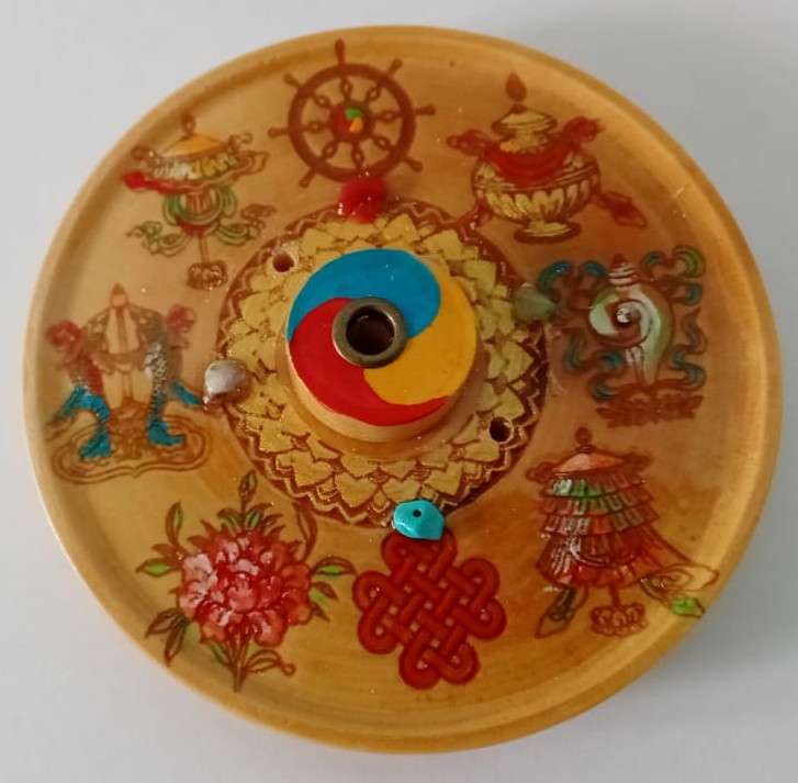 Подставка  под благовония 8 символов Будизма - исполлнят самые заветные желания 11см