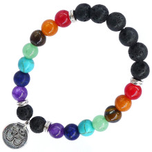 BX Браслет с подвеской на Просветление (Ом) камень,8мм