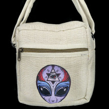 FI09B Сумка Пришелец 18х18х8см, L ручки 60 см, материал хемп