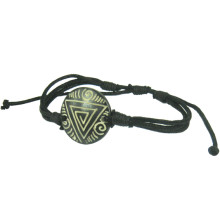 355-12 Браслет d24мм, кость, текстиль