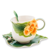  Чайная пара ''Лягушки и цветы канны'' (Pavone)
