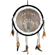 209-30 Панно круглое Волк 38см ткань