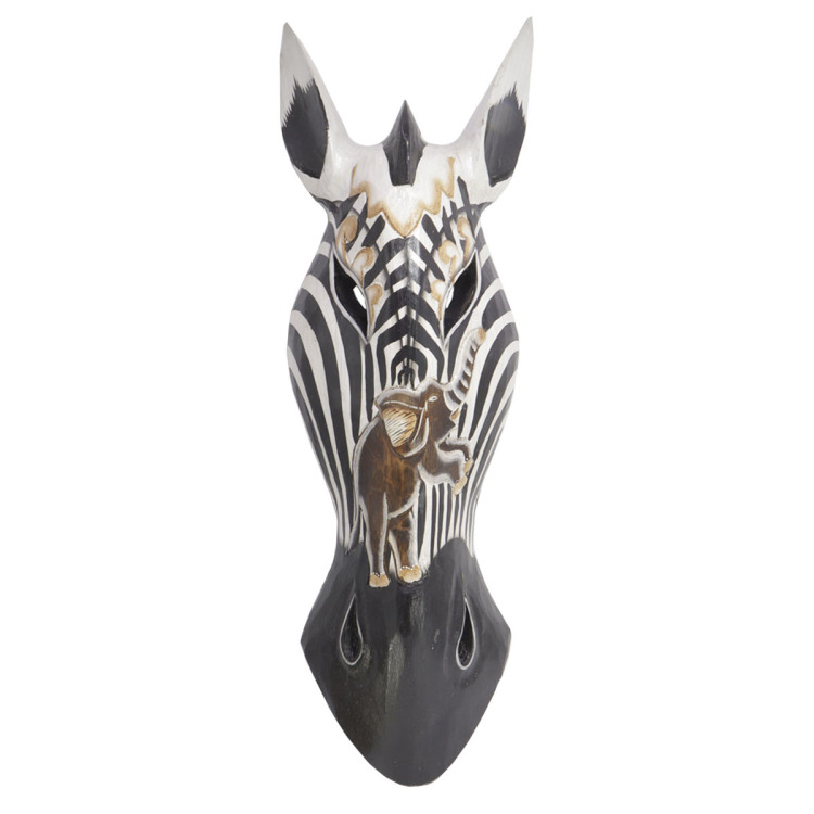 Маска Зебра  настенная 50cм дерево албезия Оберег на удачу