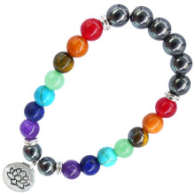 BX Браслет с подвеской на Гармонию (Лотос) камень,8мм