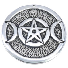 421-23 Подставка для благовоний Луна с Пентаграммой 9см металл