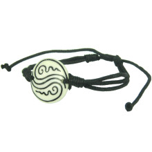 355-13 Браслет d24мм, кость, текстиль