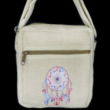 FI09E Сумка Ловец Снов 18х18х8см, L ручки 60 см, материал хемп