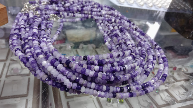 Бусы из граненного камня Аметист 4мм 45см