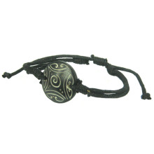 355-15 Браслет d24мм, кость, текстиль