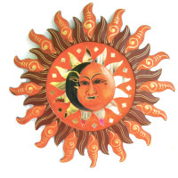 Панно Солнце - Луна 41см дерево