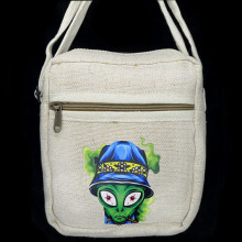 FI09F Сумка Пришелец в панаме 18х18х8см, L ручки 60 см, материал хемп