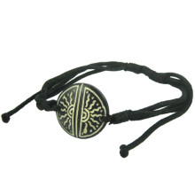 355-16 Браслет d24мм, кость, текстиль