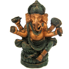 8-08 Ганеш фигурка, 12х9,5 см, полистоун