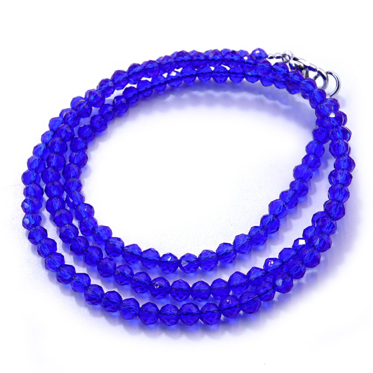 Бусы Шпинель Небесно-синияя лазурь d-3мм 43см с алмазной огранкой