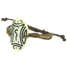 355-17 Браслет 36x22мм, кость, текстиль