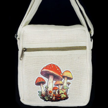 FI09K Сумка Грибы 18х18х8см, L ручки 60 см, материал хемп