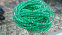 Бусы из граненного камня Хризопраз 4мм 45см