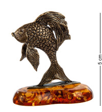  Фигурка "Золотая рыбка" (латунь, янтарь)