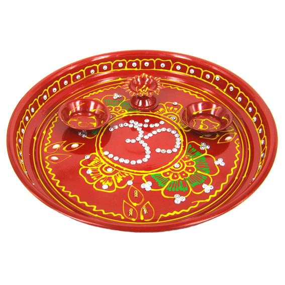 800-17 Поднос для пуджи 24,5см, металл