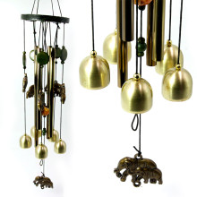 Музыка ветра  со слониками 4 палочки и 5 колокольчиков 60см d-9,5см