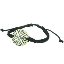 355-19 Браслет d24мм, кость, текстиль