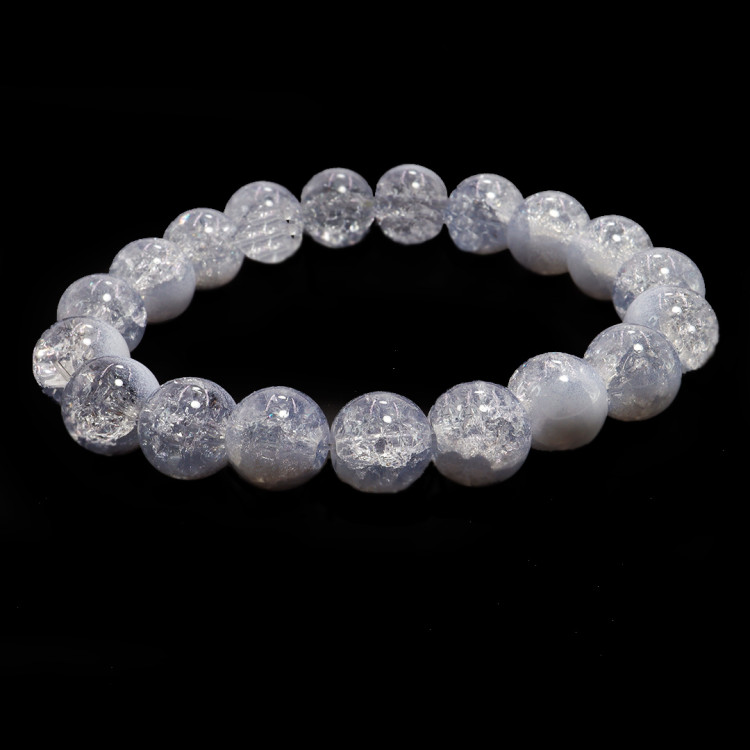 Браслет из камня 10мм сахарный кварц Серый привлекает успех и возможность для карьерного роста