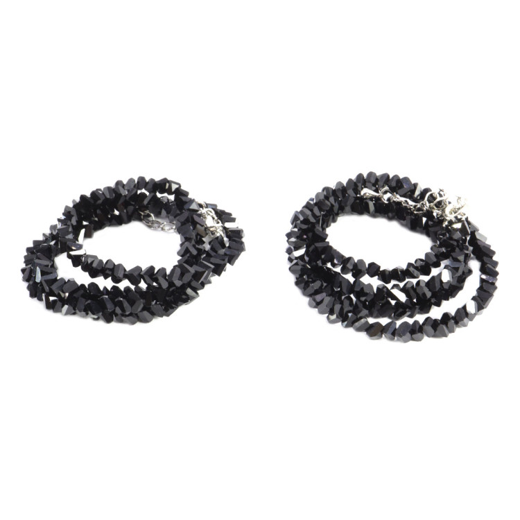 Бусы Черное мерцание уп-2шт чешское стекло алмазная огранка