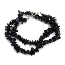 Бусы из камня Черный агат символ удачи и благополучия 45см