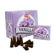БЛАГОВОНИЯ конусы HEM cones Vanilla ваниль 12шт БЛАГОВОНИЯ конусы HEM cones Vanilla ваниль 12шт